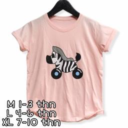 BR21904-1 - ZEBRA PINK KAOS ANAK TSHIRT TUMBLR TEE - M