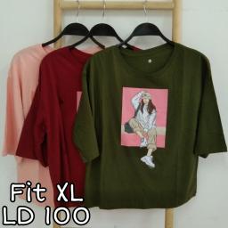 BR22093-1 - GIRL LENGAN 3/4 TSHIRT TUMBLR TEE SIZE XL - Dusty
