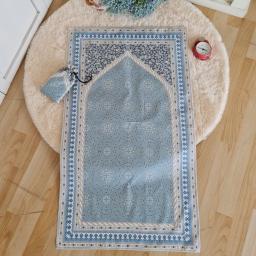 BR22138 - SAJADAH BIRU DENIM TRAVEL SAKU LIPAT PORTABLE ANTI AIR