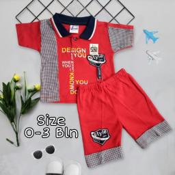 BR22386 - SETELAN BAYI DESIGN YOU MERAH