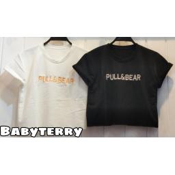 BR22445 - KAOS CROP TEE PULL (BABYTERRY) - Bw