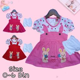 BR22498 - SET DRESS BAYI HELLO BUNNY PDM - Pink