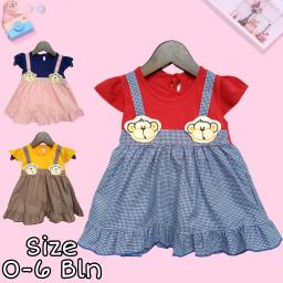 BR22501 - DRESS BAYI MONKEY PDM - Merah