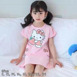 BR22525 - DRESS ANAK KITTY PINK - Size 22