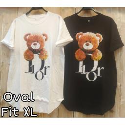 BR22544 - DIO BEAR TSHIRT TUMBLR TEE OVAL SIZE XL - Putih