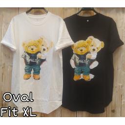 BR22547 - BEAR TSHIRT TUMBLR TEE OVAL SIZE XL - Putih