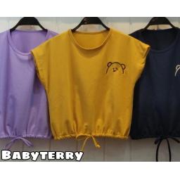 BR22670-1 - KAOS CROP TEE SERUT BEAR (BABYTERRY) - Lilac