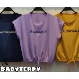 BR22675-2 - KAOS CROP TEE SERUT BALEN (BABYTERRY) - Lilac