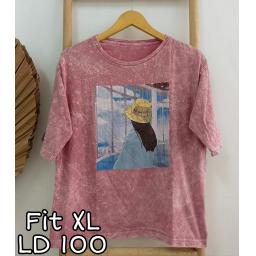 BR22682 - GIRL LENGAN 3/4 IMPORT TSHIRT TUMBLR TEE PINK SIZE XL