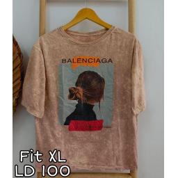 BR22683 - BALEN LENGAN 3/4 IMPORT TSHIRT TUMBLR TEE CHOCO SIZE XL