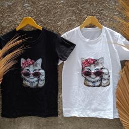 BR22820-2 - CATTY TSHIRT TUMBLR TEE - Putih