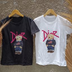 BR22825-1 - DIOR BEAR TSHIRT TUMBLR TEE - Hitam