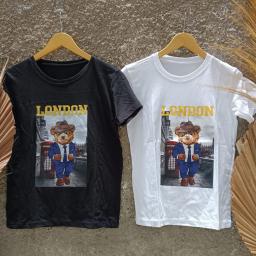 BR22826-1 - BEAR LONDON TSHIRT TUMBLR TEE - Hitam