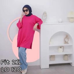 BR22833 - KAOS POLOS FANTA LENGAN 7/8 TSHIRT TUMBLR TEE SIZE 2XL