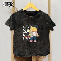 BR22850 - NEVER SAY NO BEAR IMPORT TSHIRT TUMBLR TEE HITAM SIZE M