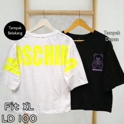 BR22864-1 - MOSCHIN LENGAN 3/4 TSHIRT TUMBLR TEE SIZE XL - Putih