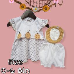 BR22869 - SETELAN DRESS BAYI KUMBANG PDM
