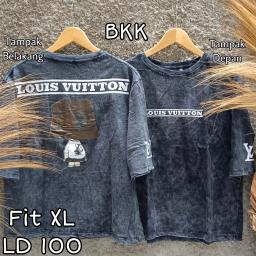 BR23009 - LOUIS LENGAN 7/8 IMPORT BKK TSHIRT TUMBLR TEE HITAM SIZE XL