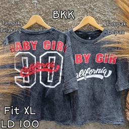 BR23010 - CALIFORNIA LENGAN 7/8 IMPORT BKK TSHIRT TUMBLR TEE HITAM SIZE XL
