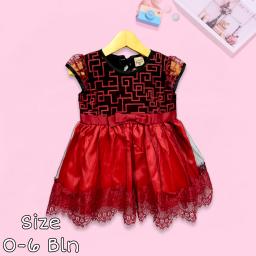 BR23139 - DRESS BAYI PEREMPUAN PESTA MAROON - Size M