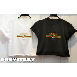 BR23165 - KAOS CROP TEE GUC (BABYTERRY) - Putih