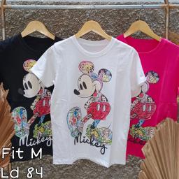 BR23224 - MICKEY TSHIRT TUMBLR TEE SIZE M - Hitam