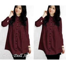 BR23272 - KEMEJA BABYDOLL MAROON