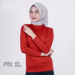BR23394 - KAOS POLOS MERAH LENGAN PANJANG TURTLE NECK SIZE XL