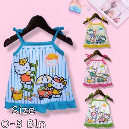 BR23397 - DRESS BAYI MOTIF HELLO KITTY N1 - Biru