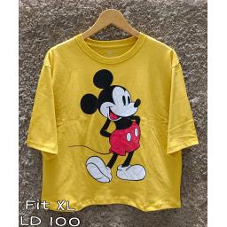 BR23529 - MICKEY LENGAN 3/4 TSHIRT TUMBLR TEE KUNING SIZE XL