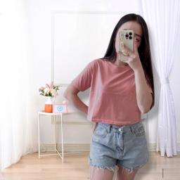 BR23572 - KAOS CROP TEE POLOS DUSTY ROSE SIZE M