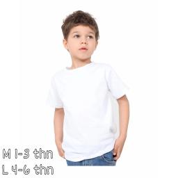 BR23653 - KAOS POLOS ANAK PUTIH SIZE L