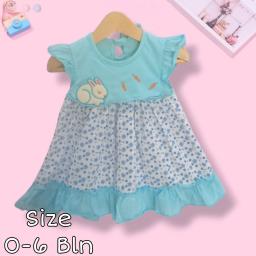BR23944 - DRESS BAYI PEREMPUAN RABBIT BIRU PDM