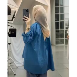 BR24002 - TUNIK POLOS LINEN TURKIS