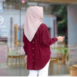 BR24014 - TUNIK POLOS LINEN MAROON