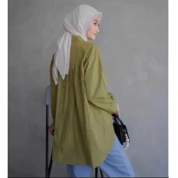 BR24032 - TUNIK POLOS LINEN OLIVE
