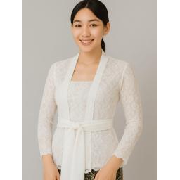 BR24037 - KEBAYA BRUKAT POLOS PUTIH - Size L
