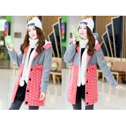 BR06138 - LONG JAKET POLKA PEACH BR06138 - LONG JAKET POLKA PEACH