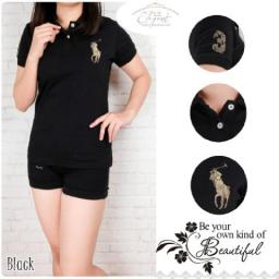 BR07319-1 - POLO CEWEK ORIGINAL HITAM - size M