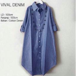 BR10824 - KEMEJA VIVAL BIRU TUA