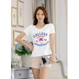 BR15508 - T-SHIRT PUTIH COLLEGE LEAGUE MERAH