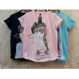 BR16357-2 - HELLO TSHIRT TUMBLR TEE - pink