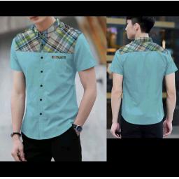 BR16803 - KEMEJA PRIA MAN 3723 BIRU SOFT LENGAN PENDEK