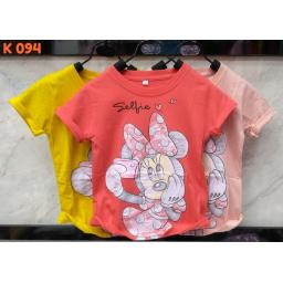 BR16901-6 - MICKEY MOUSE SELFIE KAOS ANAK TSHIRT TUMBLR TEE - size L pink