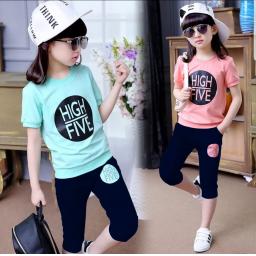 BR17052-3 - HIGH FIVE SETELAN ANAK TSHIRT TUMBLR TEE - size M dusty