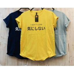 BR17457-1 - I DON"T CARE TSHIRT TUMBLR TEE - navy