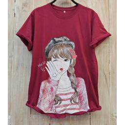 BR17635 - HELLO MAROON TSHIRT TUMBLR TEE