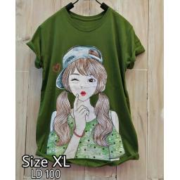 BR17792 - GIRL HIJAU TSHIRT TUMBLR TEE SIZE XL
