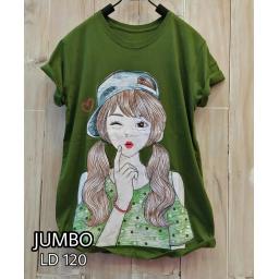 BR17800 - GIRL HIJAU TSHIRT TUMBLR TEE SIZE JUMBO
