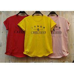BR17902-2 - I KNOW & I BELIEVE TSHIRT TUMBLR TEE - kuning